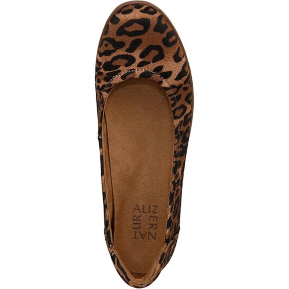 Naturalizer Women's Cheetah Closed Rounded Toe Slip on Flexy Ballet Flat Shoes - Picture 5 of 9